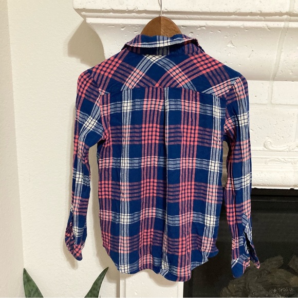 Blue and Pink Plaid Button Down Shirt Size XS - Picture 2 of 7